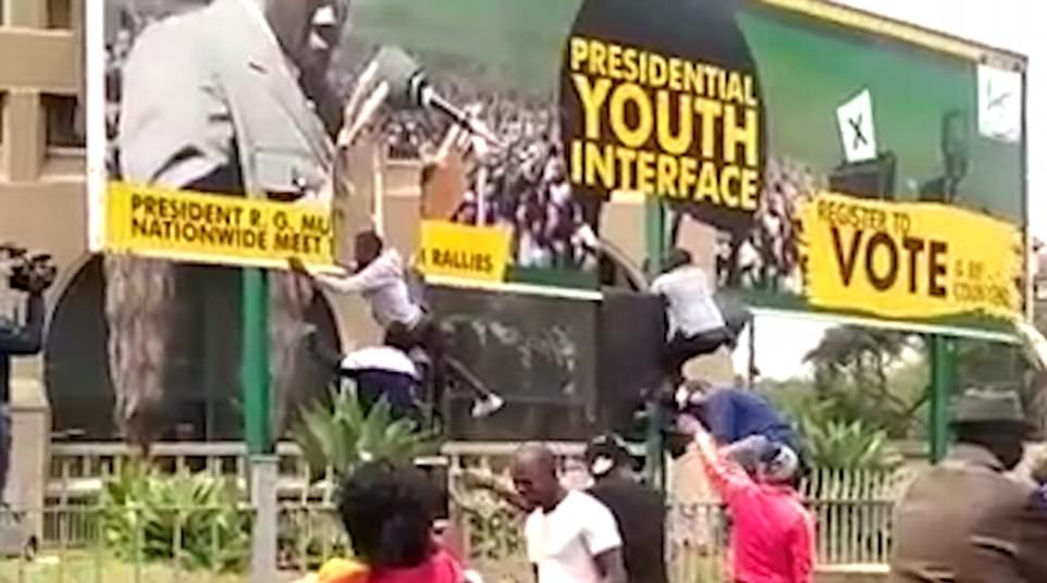 The meeting follows rumours that the dictator had fled the country after hundreds of thousands took to the streets to protest against his rule