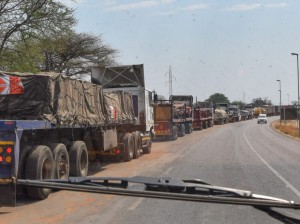 Trucks waiting for clearance at Chirundu Border Post before the introduction of the One Stop Border concept. The OSBP had significantly reduced waiting time at the border. Pic credit: transportworldafrica.co.za