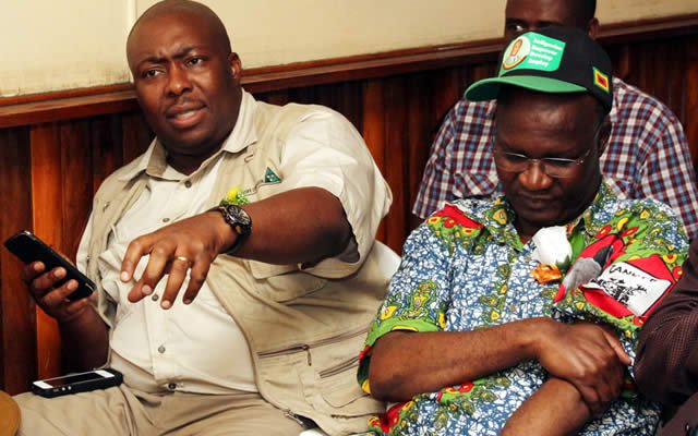Cde Saviour Kasukuwere and Professor Jonathan Moyo