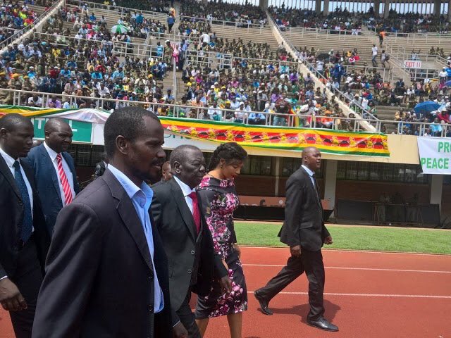 Tsvangirai arriving at inauguration