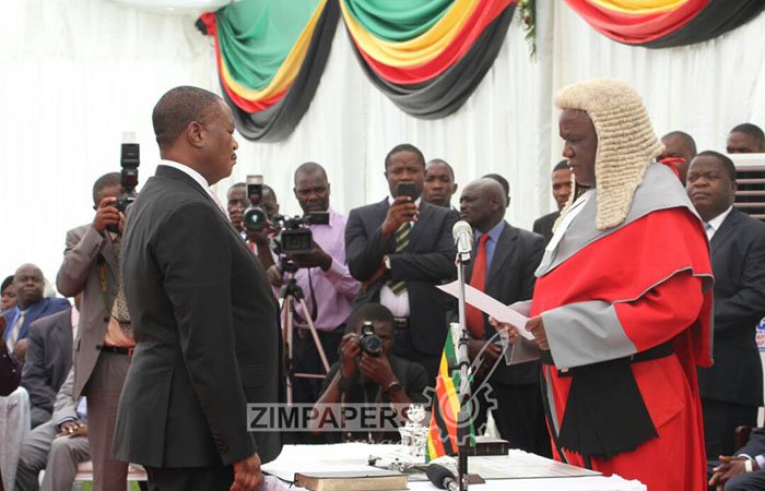 Vice President Constantino Chiwenga takes his oath of office