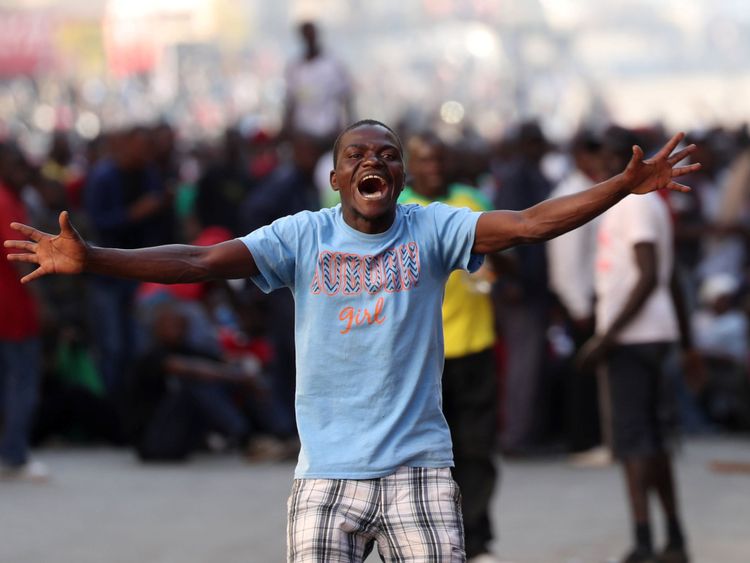 Movement for Democratic Change protesters took to the streets of Harare after the parliamentary election result