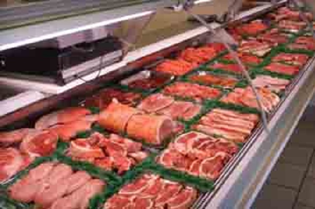 Meat in supermarket