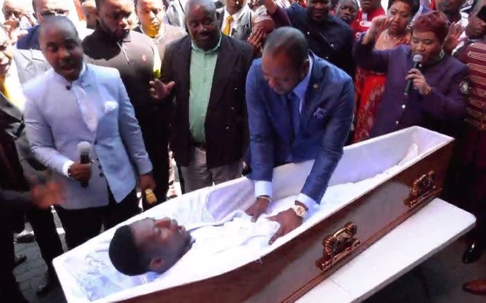 The 'resurrection' by pastor Alph Lukau. (Screengrab/Twitter) The 'resurrection' by pastor Alph Lukau. (Screengrab/Twitter)