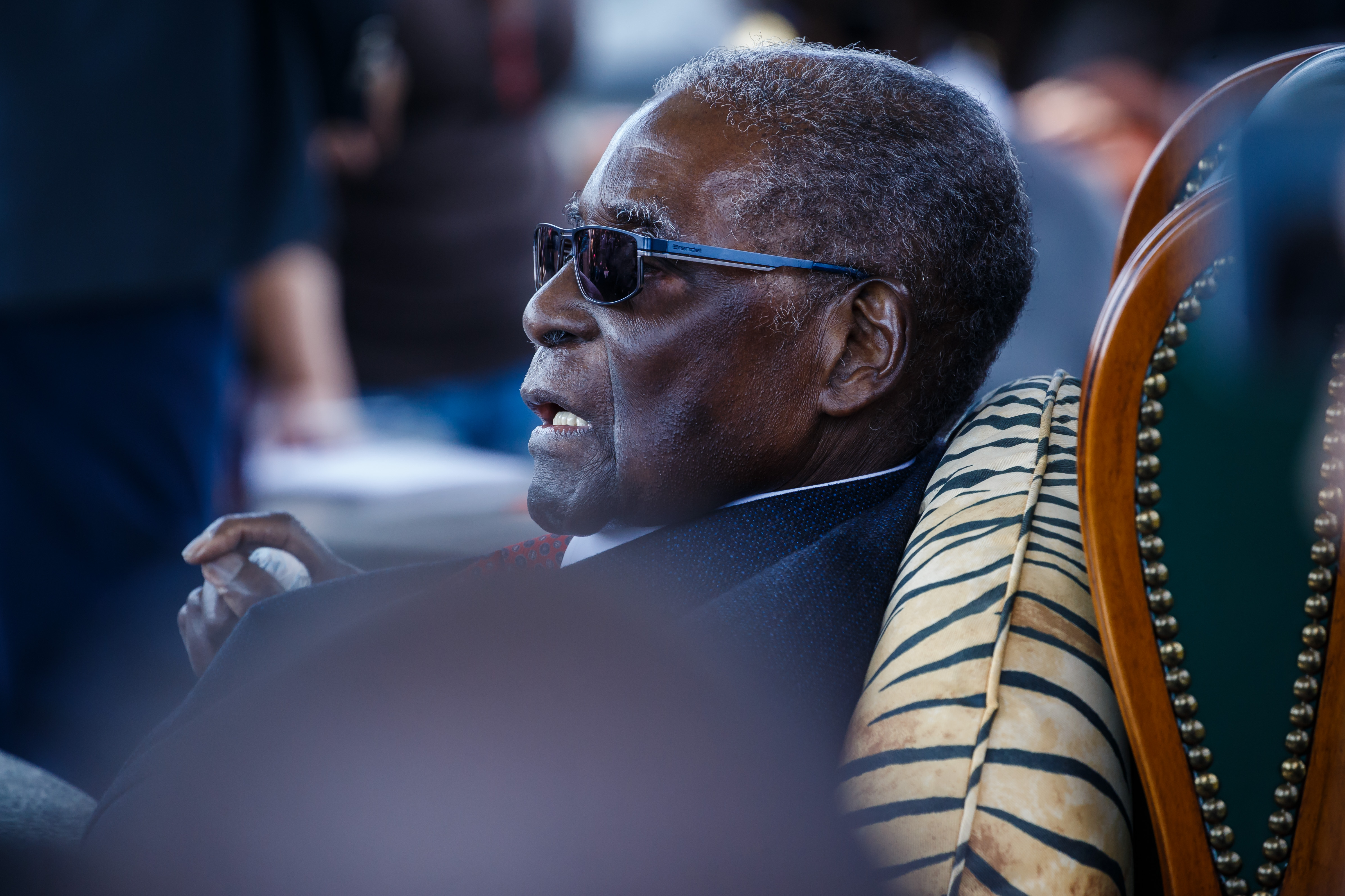 Zimbabwe former President Robert Mugabe addresses the media during a press conference held at his "Blue Roof" residence in Harare, on July 29, 2018. Zimbabwe goes to the polls on July 30, 2018 in its first election since authoritarian leader Robert Mugabe was ousted last year, with allegations mounting of voter fraud and predictions of a disputed result.