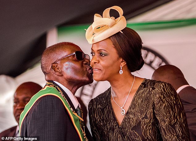 Robert Mugabe and his wife Grace (pictured together in April 2017) built up a huge personal fortune and property empire while their countrymen suffered