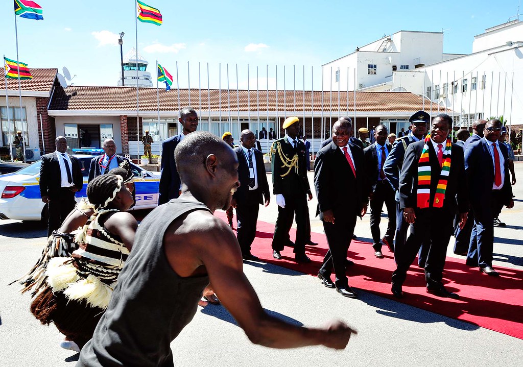 The Mashurugwi's activities have increased since Emmerson Mnangagwa (in scarf) became president. Credit: GCIS.