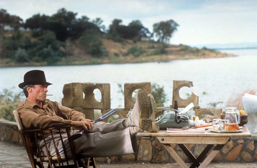 A still from the movie White Hunter Black Heart. The film revolves around film-maker John Wilson (Clint Eastwood)