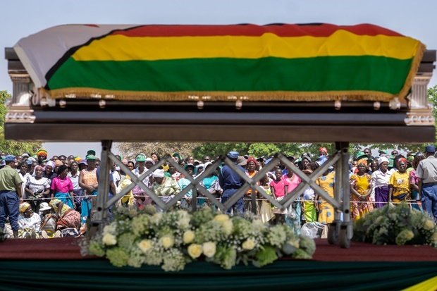 Former Zimbabwean president Robert Mugabe lying in state at Murombedzi Growth Point. (File, Zinyange Auntony, AFP)