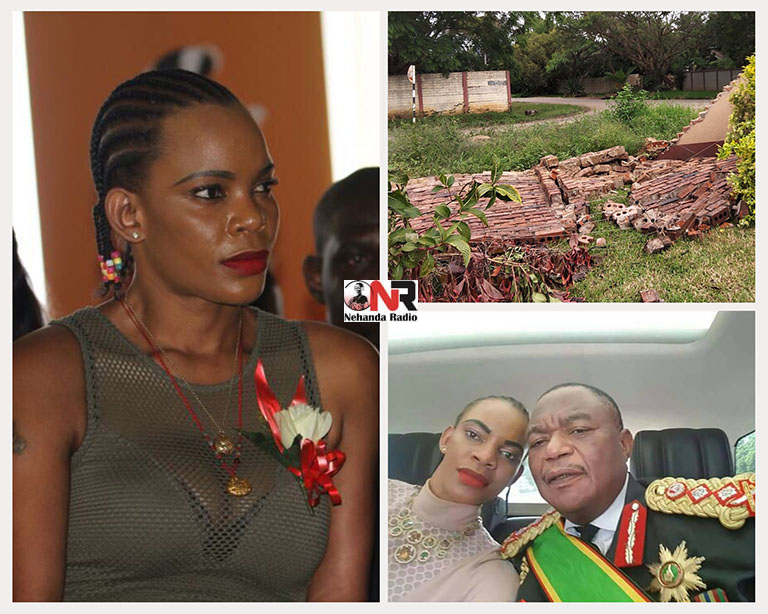 Marry Mubaiwa has accused her estranged husband Vice President Constantino Chiwenga of sending the military to raze down her office wall in Highlands in Harare.