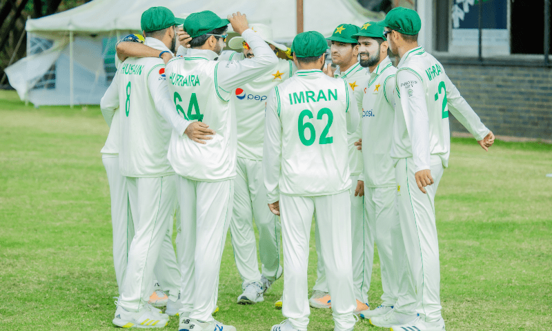 <p>Pakistan Shaheens win the second four-day match against Zimbabwe A by an innings and 41 runs to claim the series 2-0 on May 13, 2023. — Twitter/<a rel="noopener noreferrer" target="_blank" class="link--external" href="https://twitter.com/TheRealPCB">@TheRealPCB</a></p>