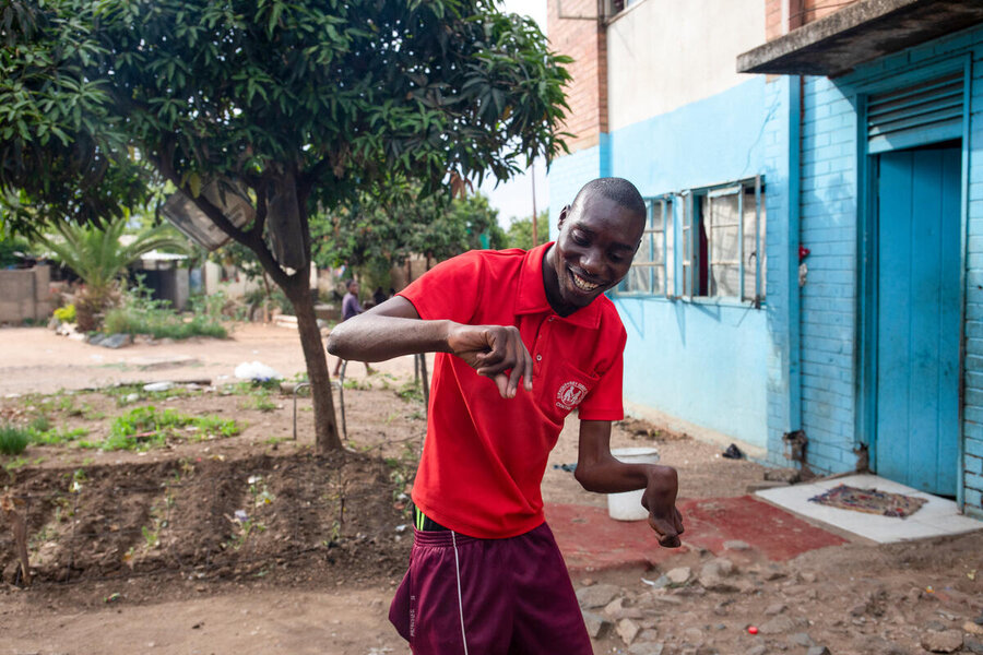 Preacher in his element - dancing in Bulawayo, Zimbabwe. WFP/Cynthia Matonhodze